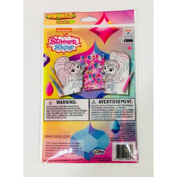 Shimmer and Shine Pop Outz Grab Bag Color And Play Travel Kit With Stickers - Picture 2 of 3